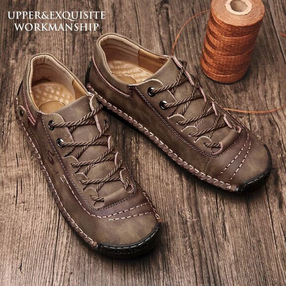 〽️Men\'s Brown Alcubieree Leather Casual Comfortable Lightweight Loafers main image 8